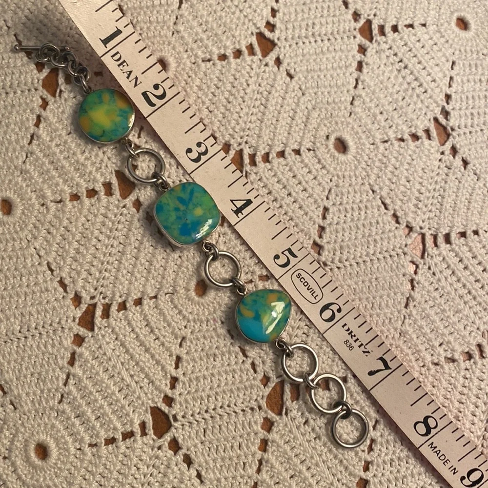 Vintage .925 silver tie dye bracelet - Picture 8 of 8